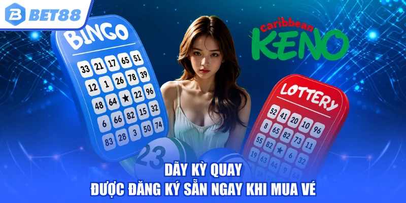 Dãy kỳ quay được đăng ký sẵn ngay khi mua vé
